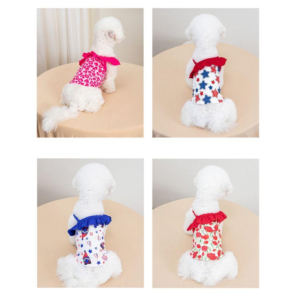 Fashion Cartoon Pattern Pet Summer Clothes Soft Thin Design Cat Suspender Skirt Breathable Dog Swimsuit Summer