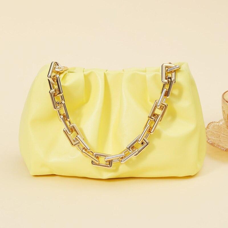 Versatile Women Bag Chain Strap Wide Chain Golden Luxury Fashion Bag Accessories Fashion Chain Bag