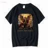 New Limited Saint Michael The Archangel T Shirt Vintage Washed Casual Designer Clothes Homme Comfortable Slightly Graphic