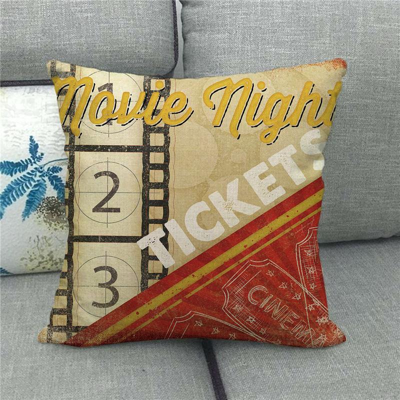 Home Decor Movie Themed Clapperboard Pattern Pillowcase Pattern Cushion Cover Suitable for Sofa Bedroom Car Pillow Cover