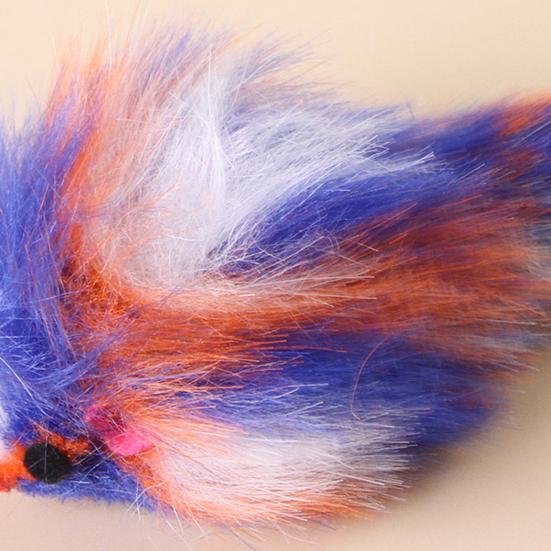 Plush Mouse Cat Toy Colorful Faux Fur Mice Toy for Kittens Interactive Hunting Instinct Toy for Indoor Cats
