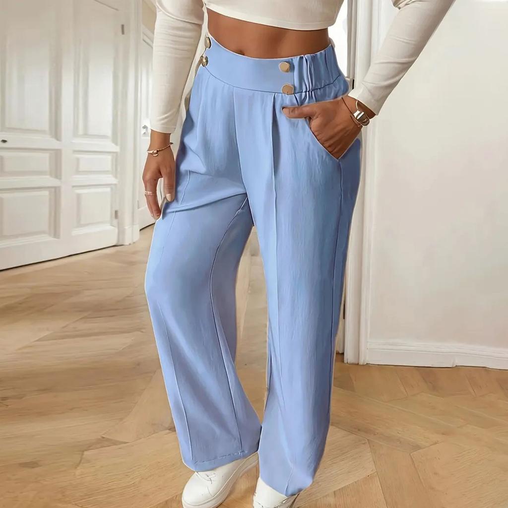 Women's Pants  With Pockets Business Work Casual Trousers Lightweight Caual Loose Trousers