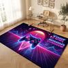 Neon Colorful Theme Crystal Velvet Floor Rug Personalized Custom Name Text Warm Carpet Home Decoration