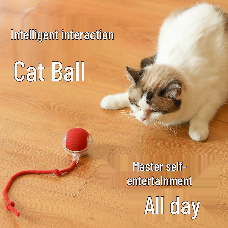 Electric Smart Rolling Cat Teaser Ball - Interactive Self-Entertainment Toy for Cats