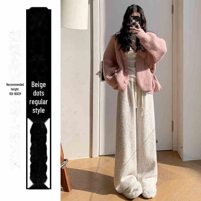 

Женские брюки Rainbow Glutinous Rice — весна/зима 2024 г. Высокая талия, свободный крой, высокая талия, бархат, широкие штанины. 4XL