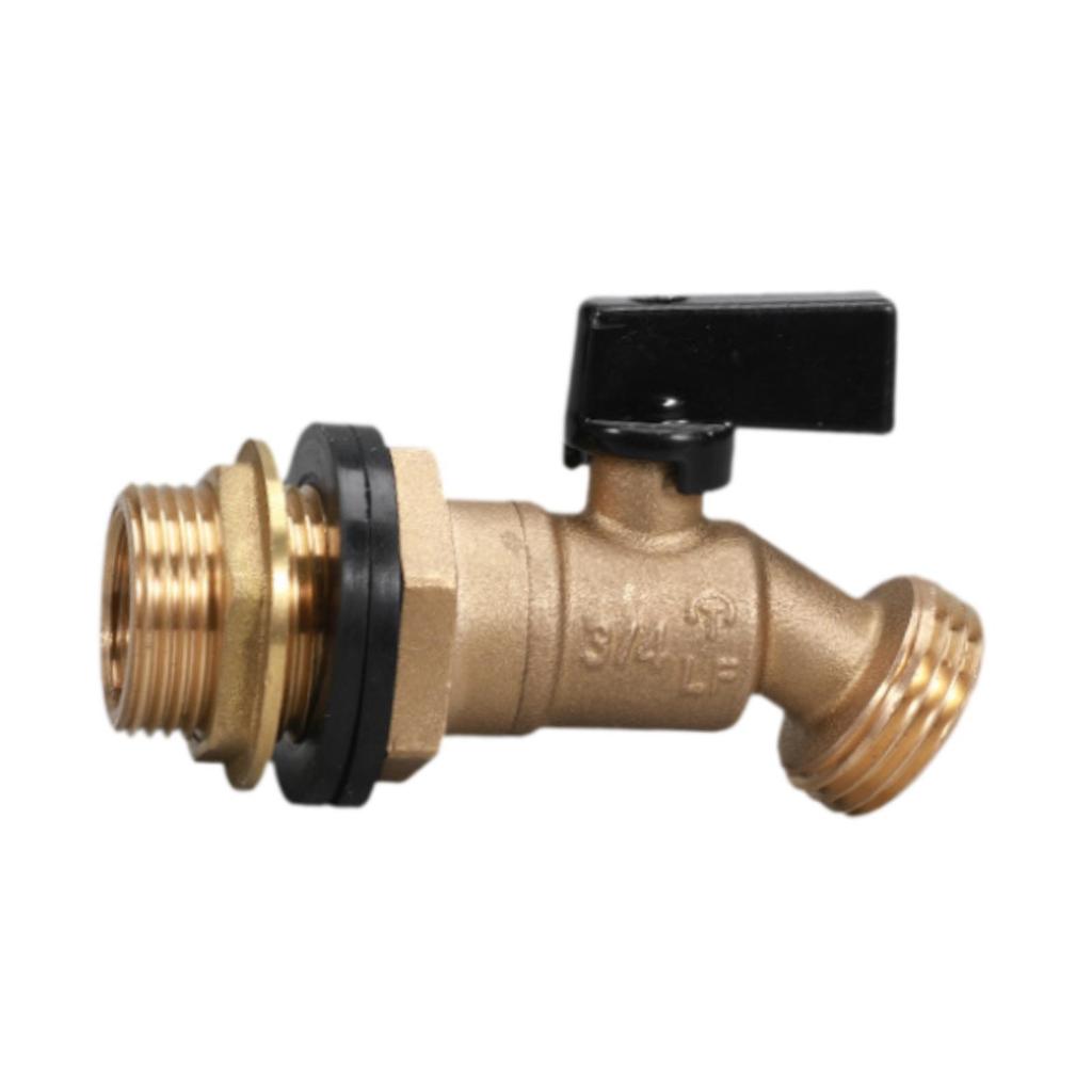 IBC Tote Tank Fittings 3/4'' Leakproof Brass Hose Valve Faucet for Ton Bucket Garden Hose Connection Garden Irrigation Outdoor
