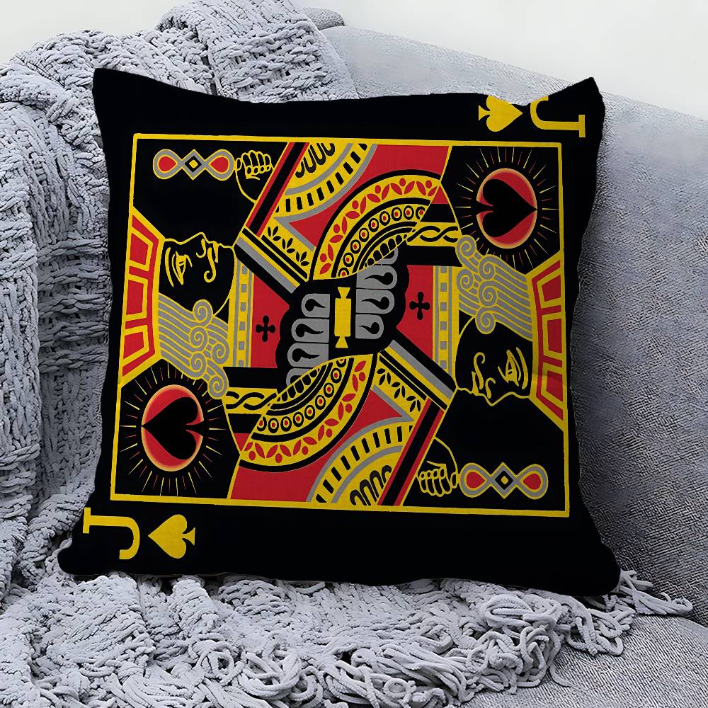 Poker Pattern Game Maple Design Cushion Cover Happy Autumn Harvest decor Holiday Decorati Pillow Cover