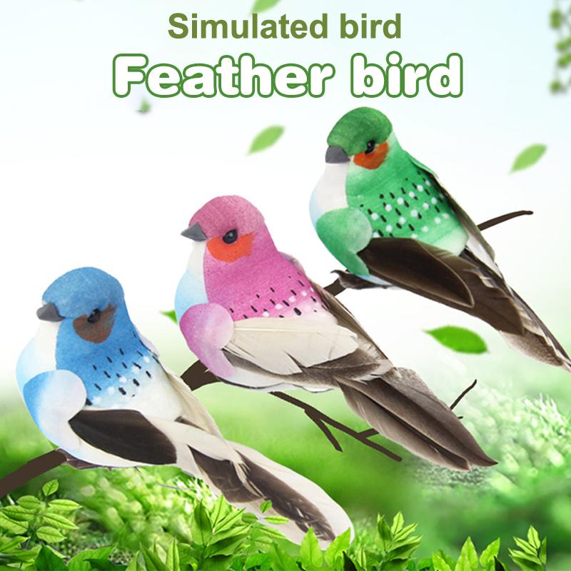 1pcs Cute Artificial Birds Fake Foam Animal Simulation Birds Models Tit DIY Craft Home Garden Ornament Decoration