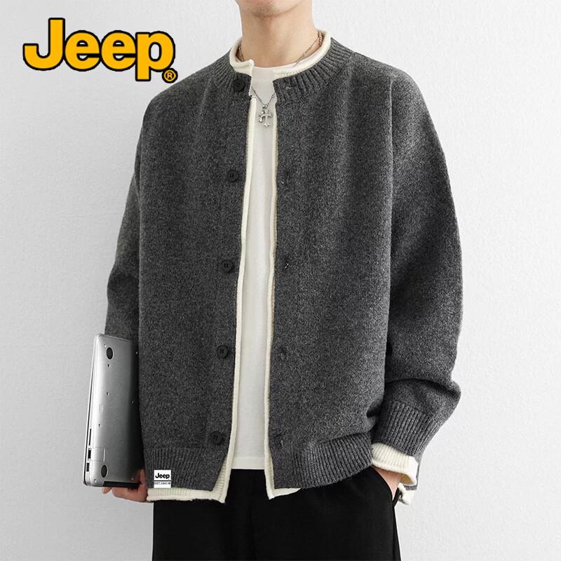 JEEP Men's Japanese-Style Minimalist Knit Cardigan