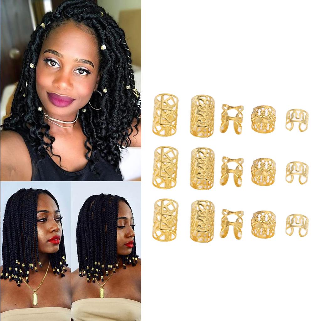 200Pcs Hair Dreadlocks Beads Flexible Alloy Exquisite Fashionable Hair Decorations Rings for Wedding Party