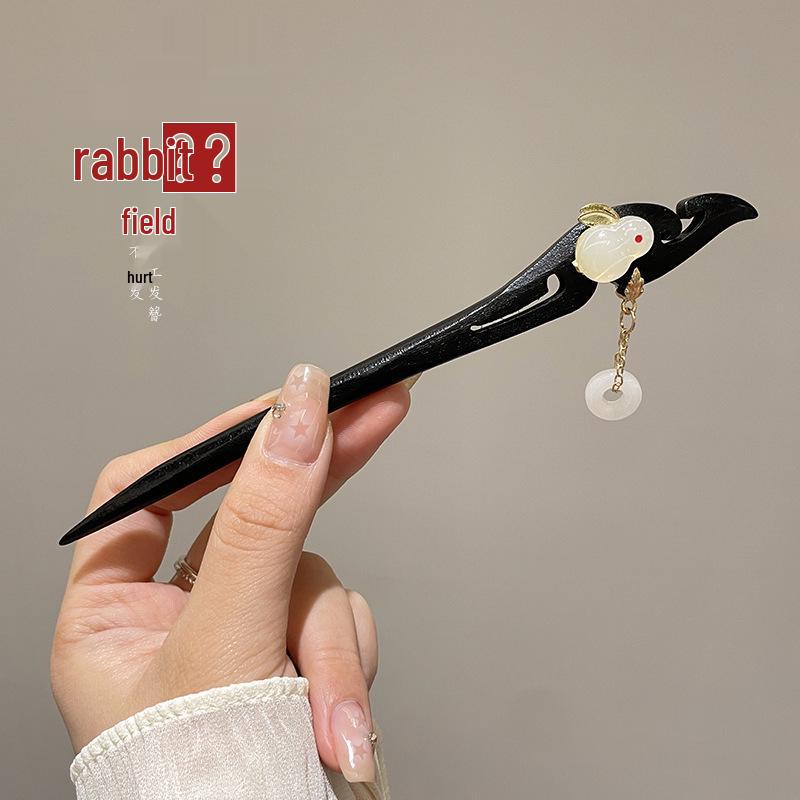 Traditional Sandalwood Hairpin for Chinese Cheongsam & Hanfu Updo