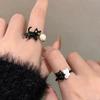 Funny Black Cat Open Rings for Women Fashion Cartoon Cute Kitten Finger Rings Party Jewelry Gift Aesthetic Accessories