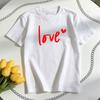 Love Haet Valentines Day Couple TShirt Woman Man Casual Cotton Graphic T Shirts Oneck Shirt Unisex Adult Shortsleev