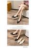 Weiwei Girl Pointed Toe Chunky Heel Mary Janes – French Style Soft Sole Low-Cut Shoes for Women