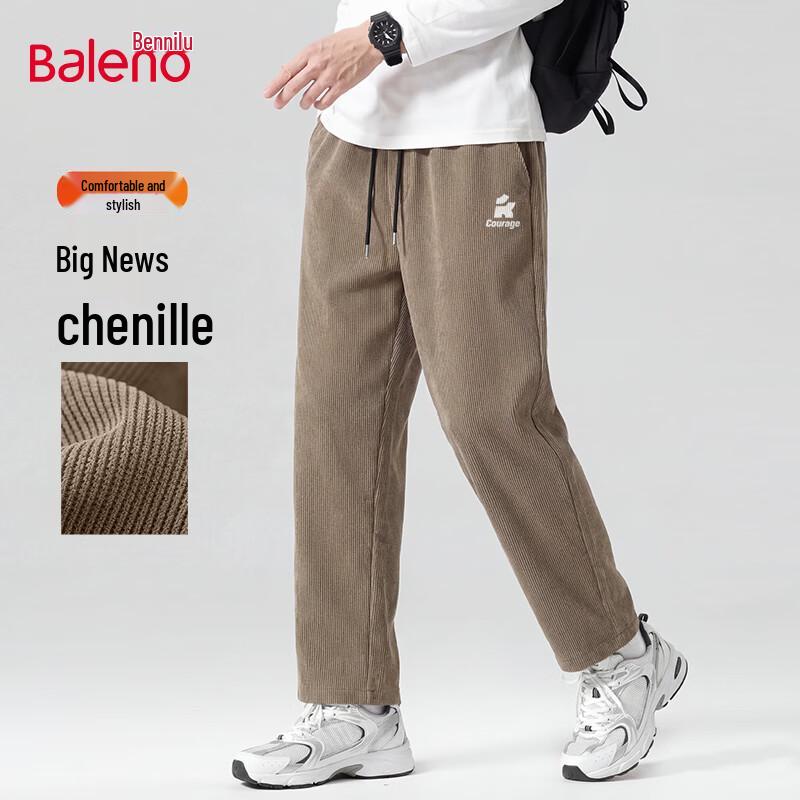 

Baleno Men s Chenille Straight-Leg Casual Trousers 2XL