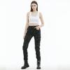Pantalones de montar para mujer elásticos anti-caída, mono azul camuflaje multi-bolsillos para motocicleta, equipo de protección de silicona