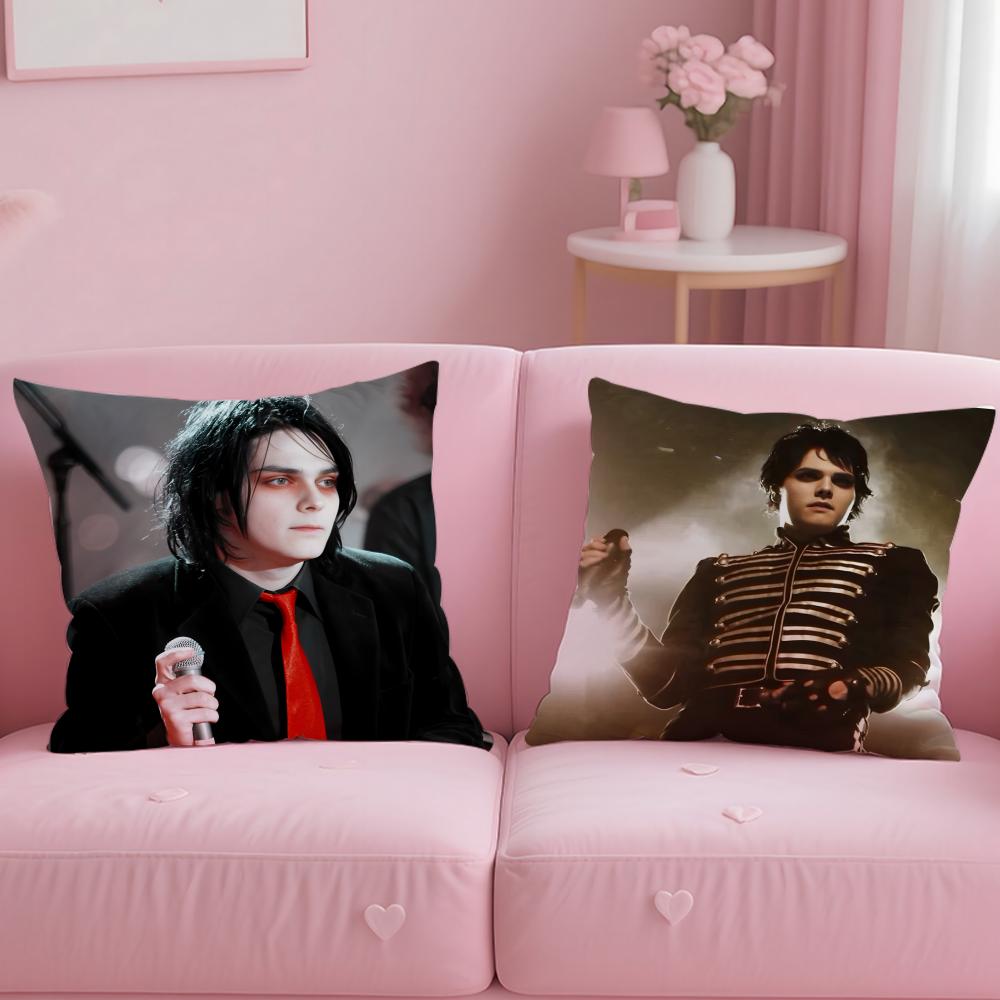 Popular Singer Gerard Way Cushion Cover Soft EasyWash Pillow Case Versatile for Couch Bed Travel and Office