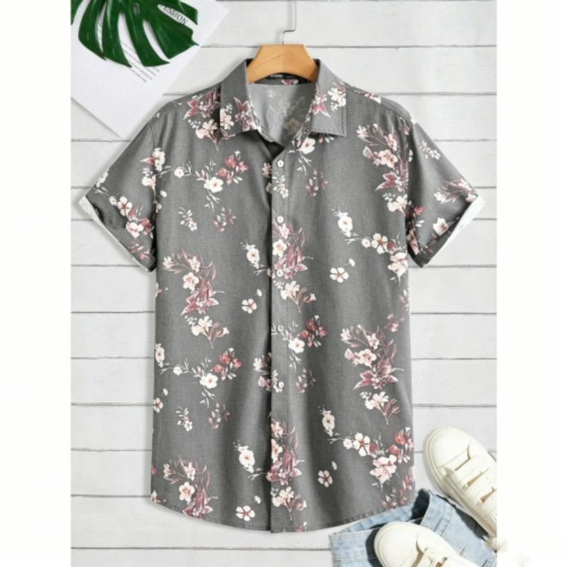 Multiple Colors Available Flower Printing Shirt Summer Hawaiian Beach Vacation Clothing Men's Fashion Street Style Shirt Daily Men's and Women's Shirt