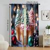Versatile Polyester Transparent Curtains Home Decoration Ice Cream Use Bedrooms Living Rooms Curtain Set Of 2 Made Washable Area Ready