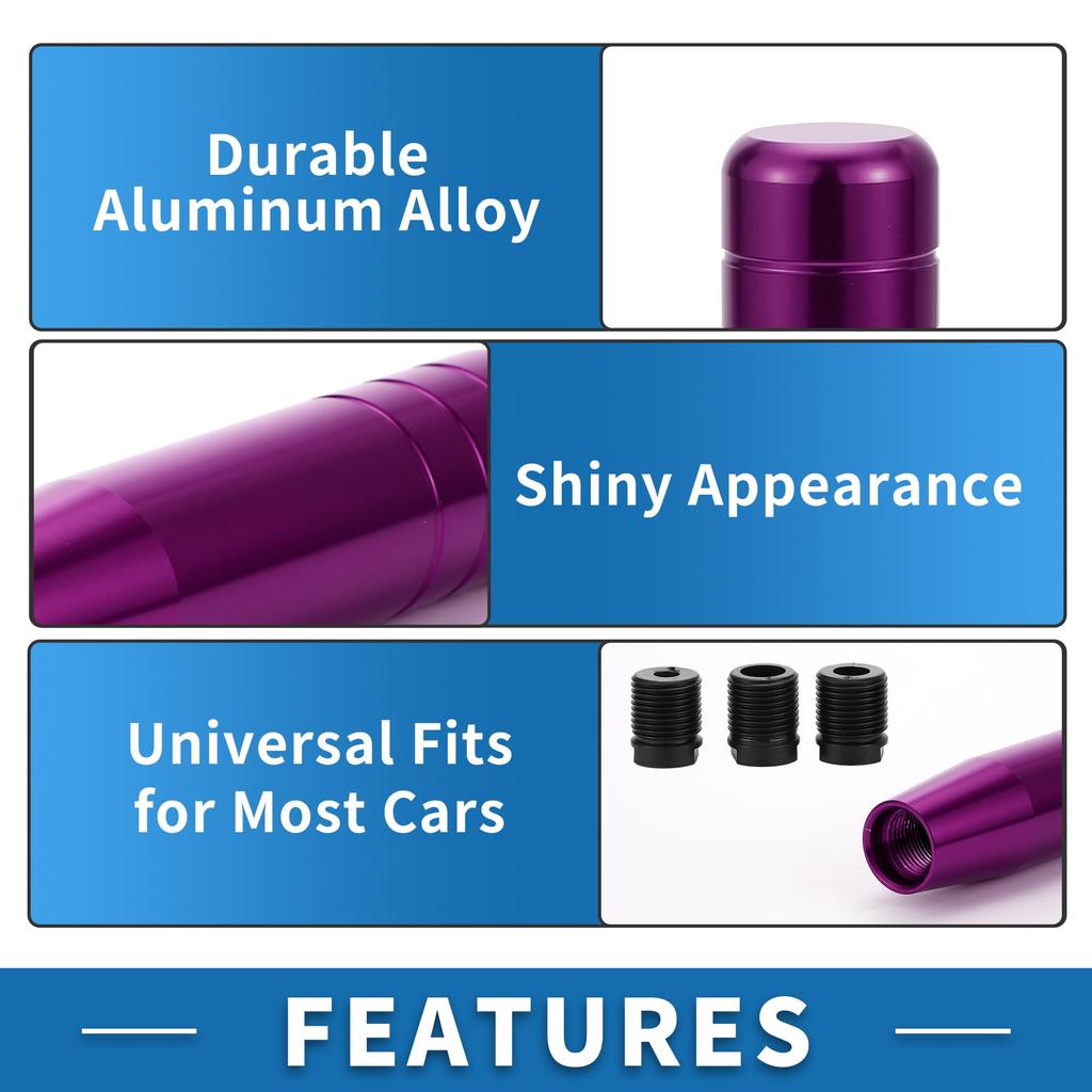 A ABSOPRO Universal Shift Knob 13cm Stick Shift Lever Knob with 3 Adapters for