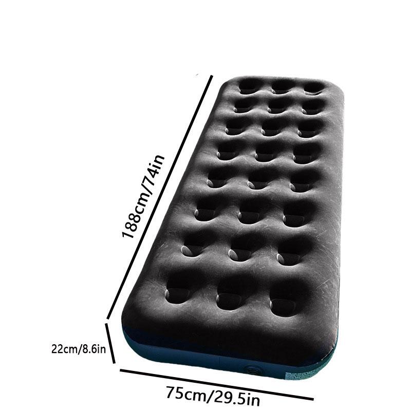 

Portable Home Camping Inflatable Mattress PVC Material Air Mattress Lazy Person Folding Inflatable Bed Thickened Flocking Mattress Small чорний