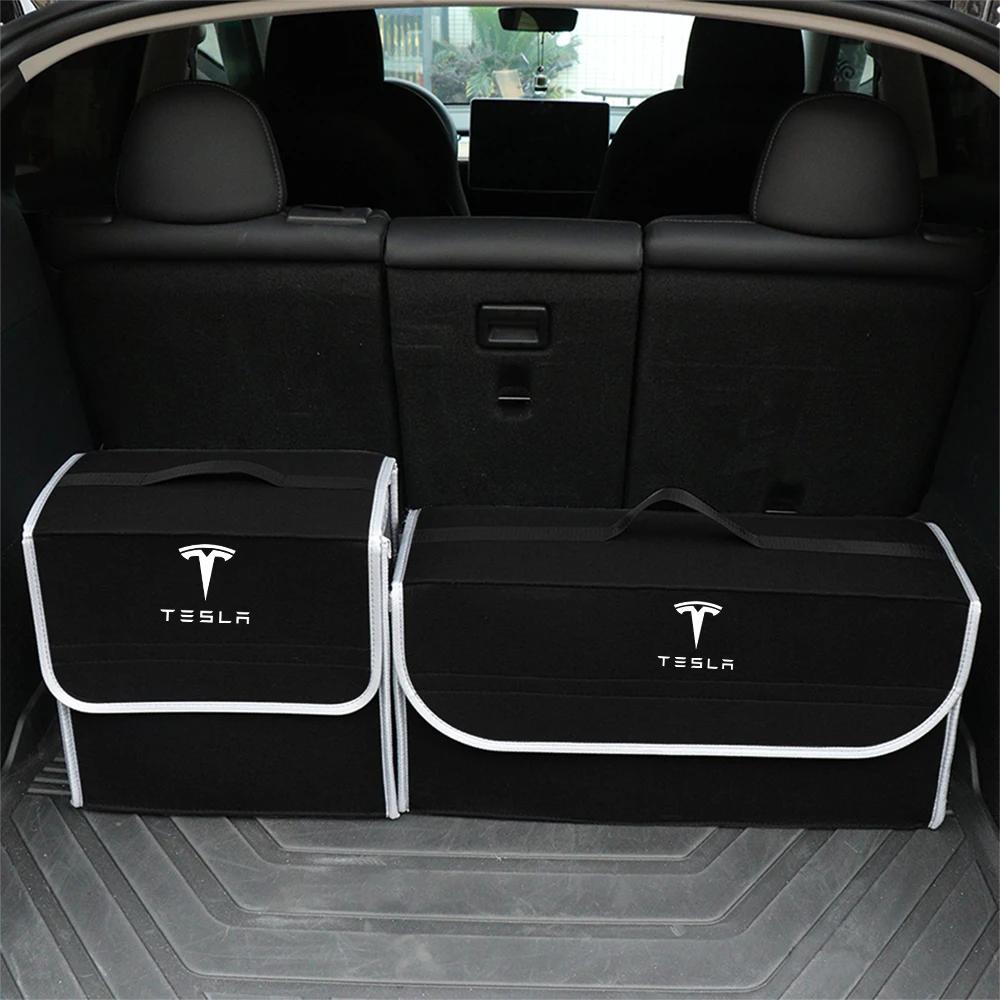 Car Sticker Tesla 1/2Pcs Car Accessories Trunk Storage Bags Travel Organizer Box For Tesla Model 3 Model Y S X 2017-2023 SpaceX