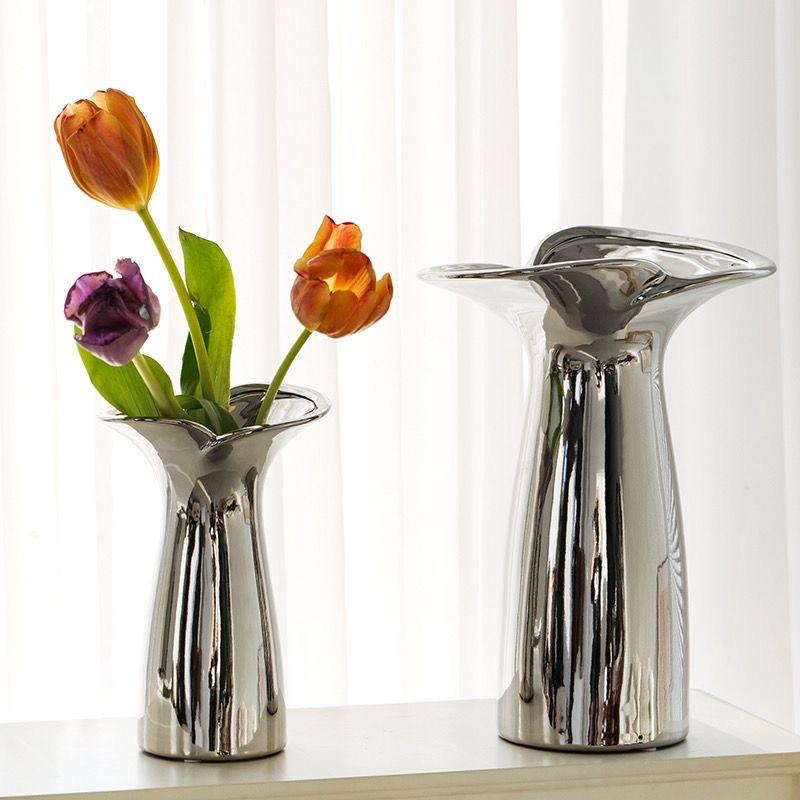 Nordic modern style handmade electroplated vase home hotel dining table decoration ornament housewarming gift aesthetic design