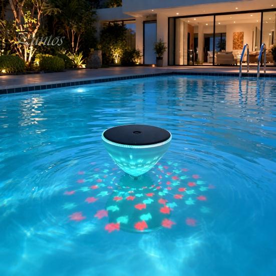 Solar Fish Projection Light Floating Light, with Dynamic Projection, Color-Changing LED Pool Outdoor Decoration Waterproof for Swimming Pools
