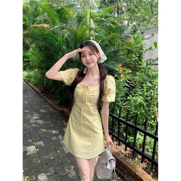 Large size fat mm holiday style lace dress for women s summer new slightly fat large size floral suspender skirt for children S