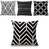 Premium Linen Throw Pillow Case With Timeless Geometric Design For Home Use