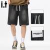 Men's :CHOCOOLATEit Ice Silk Washed Loose Fit Denim Shorts