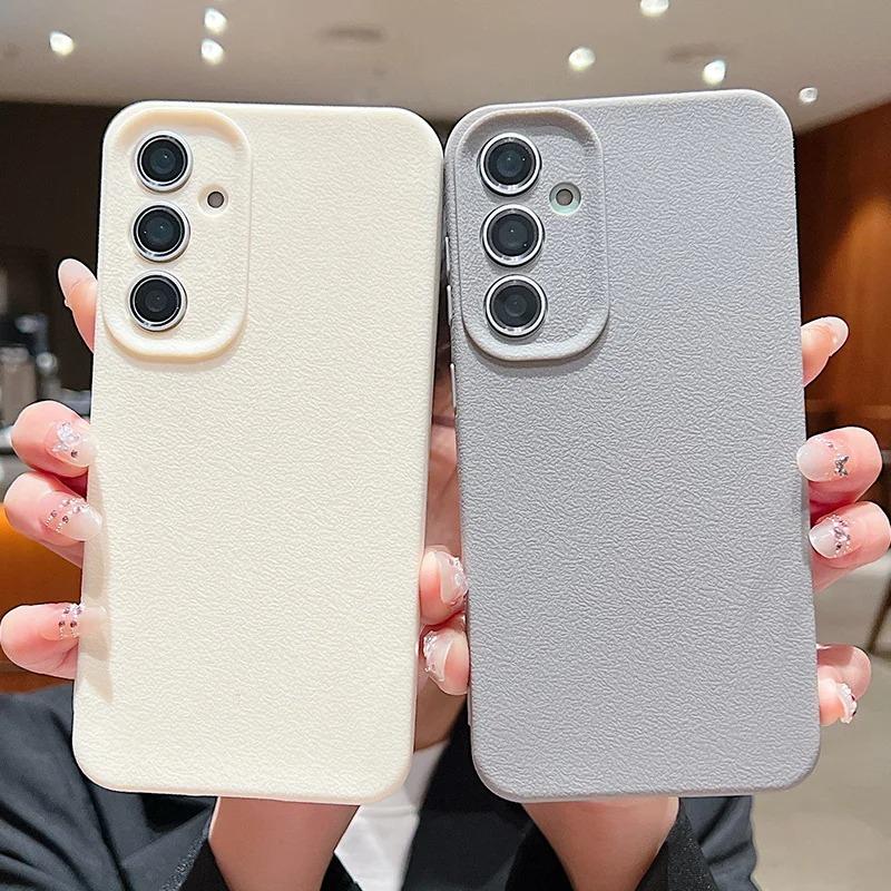 Phone Case For Samsung A05 A12 A16 A52  A53 S25 Redmi 10 14C Note10 Note14 Xiaomi 11Lite PocoC75 Luxury Leather Texture Soft Silicone Protection Cover
