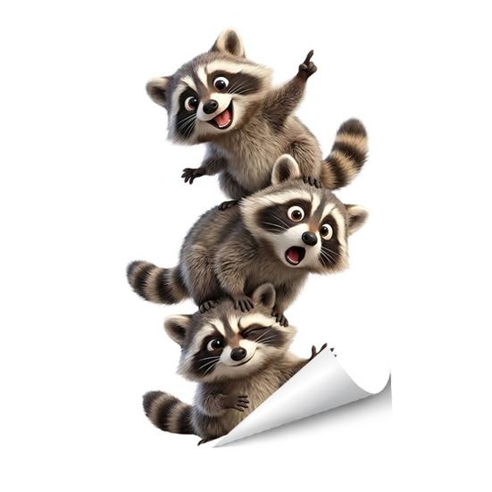 Cute Animal Window Cling Removable Cartoon Squirrel Raccoon Frog Panda Fox Glass Decals for Home Classroom Office Kids' Room Decor
