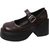 Fashion Vintage Elegant Minimalist Women's Single Shoes New Spring Solid Color Fashionable Versatile Thick Platform Women Shoes