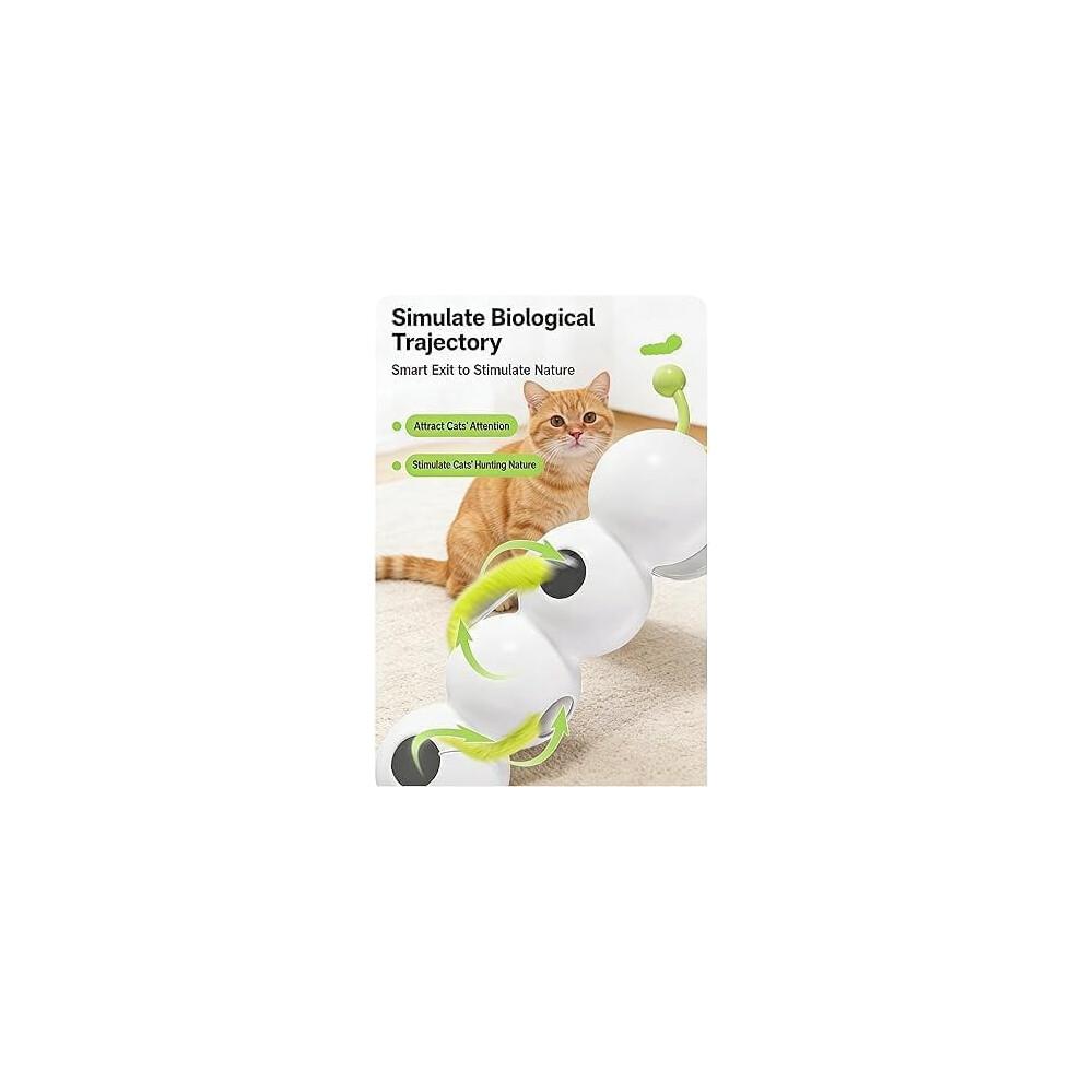 Interactive Caterpillar Cat Toy, Motion-Activated Wack-a-Worm with Suction Cup – Compatible with Indoor Cats (1 Pcs)