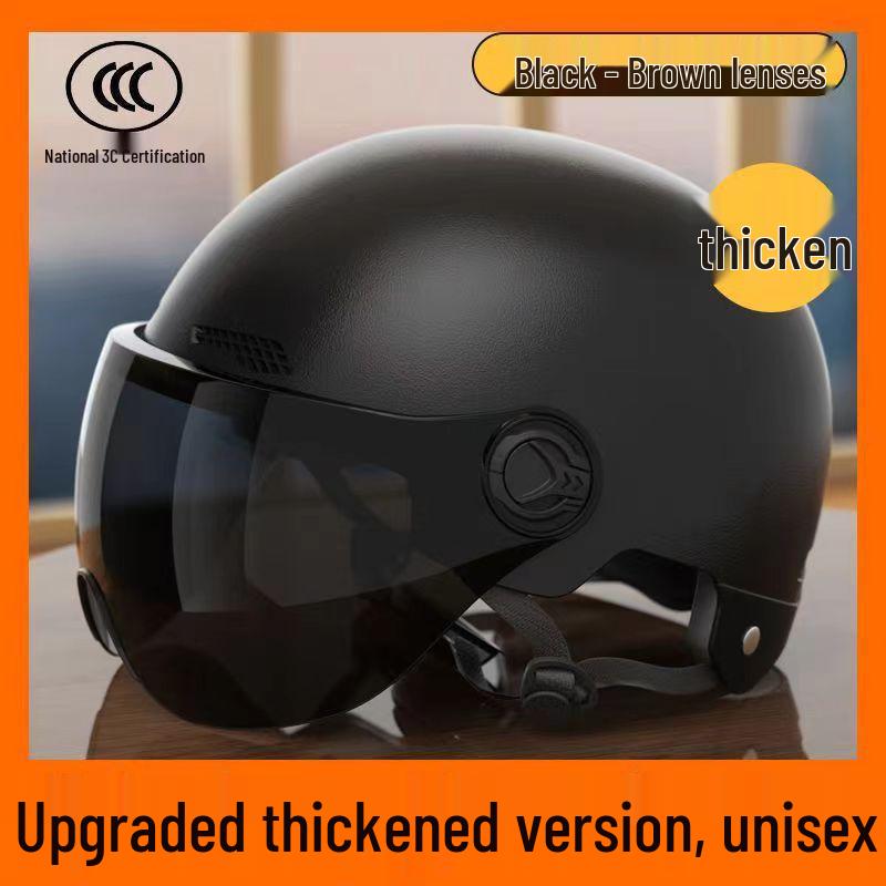 

3C Certified Electric Bicycle Helmet for Men & Women - All-Season Sun Protection Universal Motorcycle Half Helmet Police Recommended