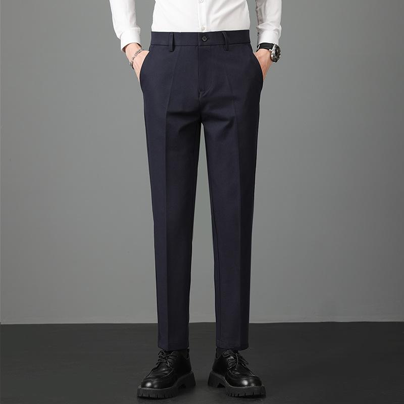 Nine-point Light Luxury Men's Casual Small Trousers Autumn New Elastic Elastic Waist Young Men's Trousers