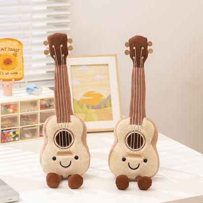 Niedliches Amuseables Ukulele Plüschtier Kawaii Stoff-Ukulele-Puppe mit lächelndem Gesicht Liebliche Plüschtiere Weiches Musikinstrument