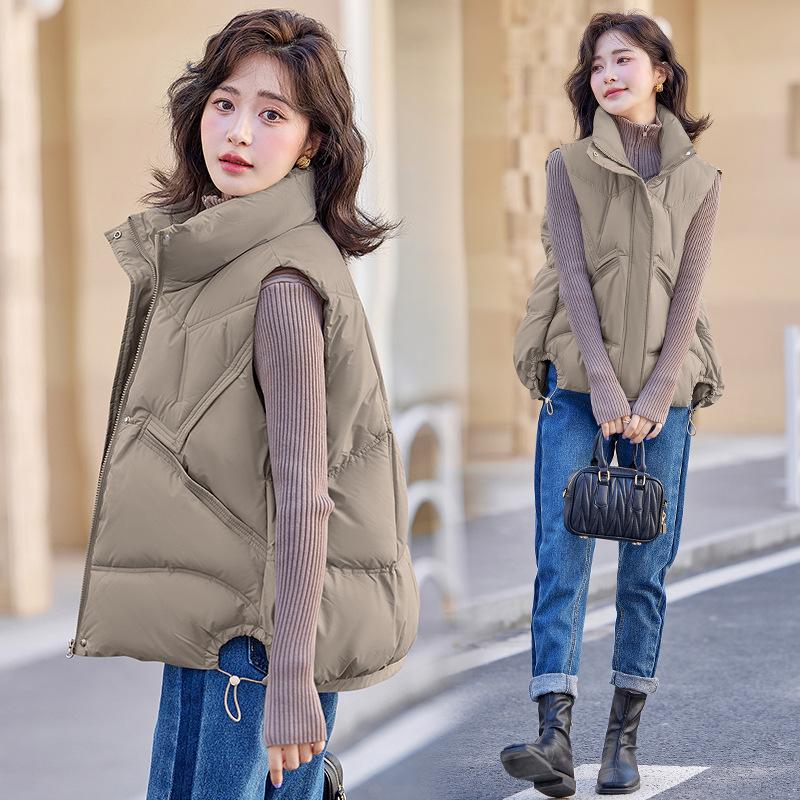 Пуховый хлопковый жилет женский короткий новый осенне-зимний корейский стиль свободный — фото 9