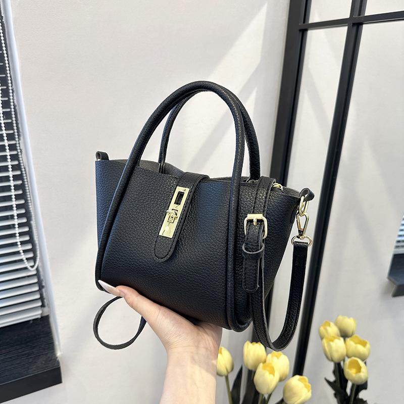 

Retro niche bucket tote bag new versatile atmospheric handbag fashion shoulder messenger bag women чёрный