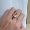 Fashion  Rose Gold Mixed  Color Flower Rings For Women Fine Vintage Wedding Jewelry  New