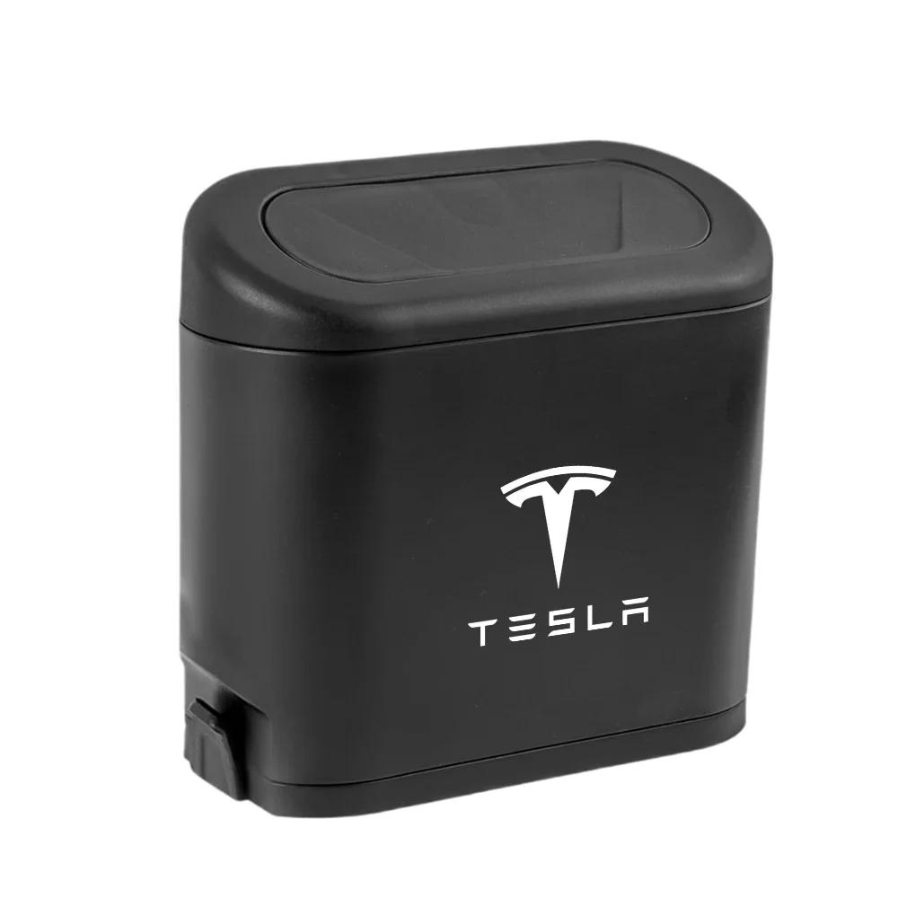 

Car Sticker Tesla Car Trash Can Hanging Garbage Storage Box Vehicle Interior Accessories For Tesla Model 3 Model S X Y Roadster