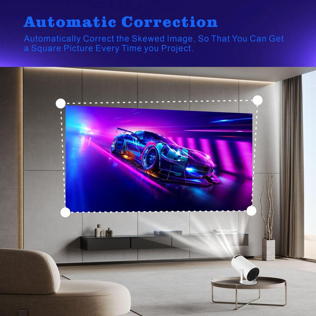 HY300Pro 4K Portable Ultra HD LCD Projector with Wireless Screen Mirroring for Living Room
