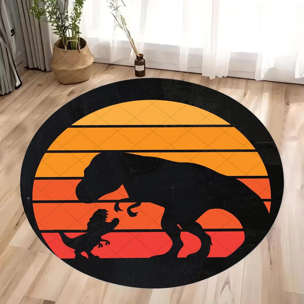 MINISO Disney JURASSIC PARK Dinosaur Round Carpet Non-slip Rugs for Home Living Room Rug Washable Bedroom Floor Mat Gift