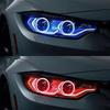 2pcs 3 Inch 5D RGB LED Angel Eyes Halo Rings Headlight Car Rectangular Light DRL Accessories Covers X6C3