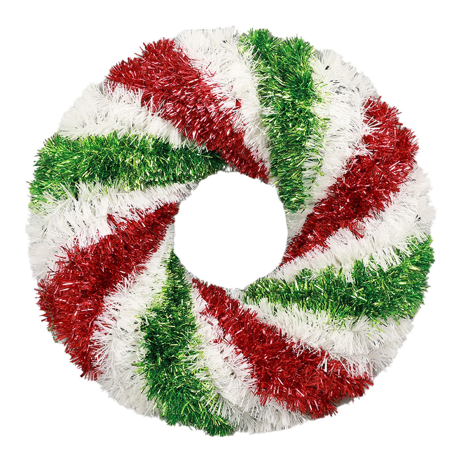 

Christmas Plastic Wreath with Red Flowers and Bow for Wall Door Decor Holiday Party Home Garden Decorations