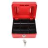 1Pc Mini Tragbare Eisen Petty Abschließbar Bargeld Geld Münze Sicher Sicherheit Box Haushalt (rot)