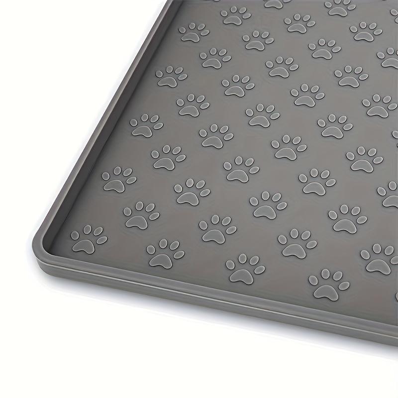 Anti-Slip Pet Food Mat | Waterproof & Easy Clean | Durable Dog Cat Bowl Mat with Paw Prints