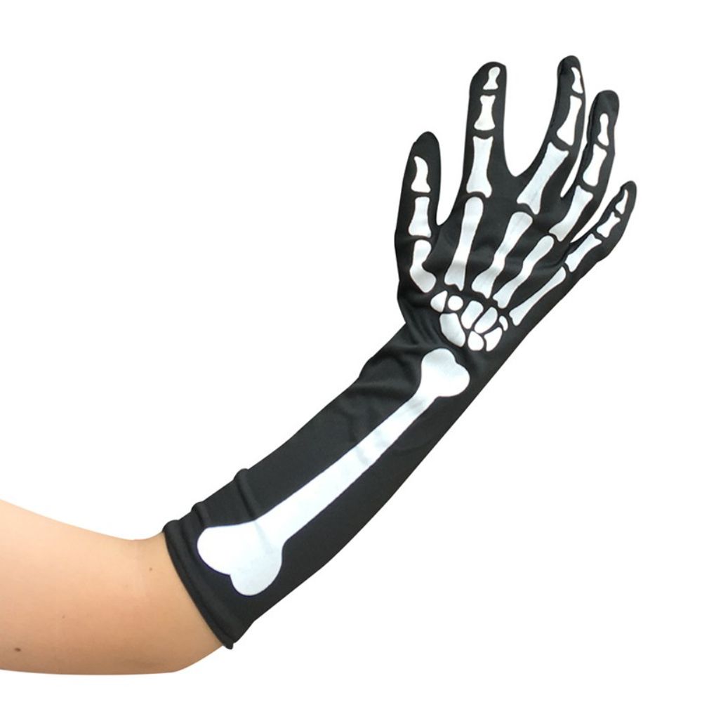 Accessories Bar Prom Halloween Party White Skeleton Gloves Ghost Bone Mittens Women Men Gloves