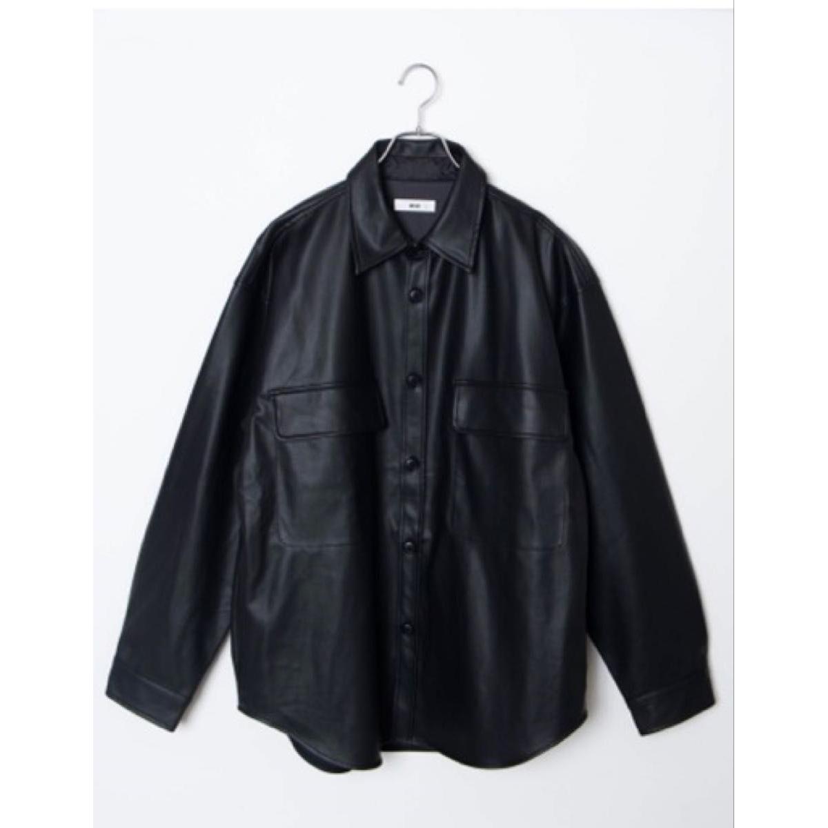 WEGO Faux leather big silhouette shirt M